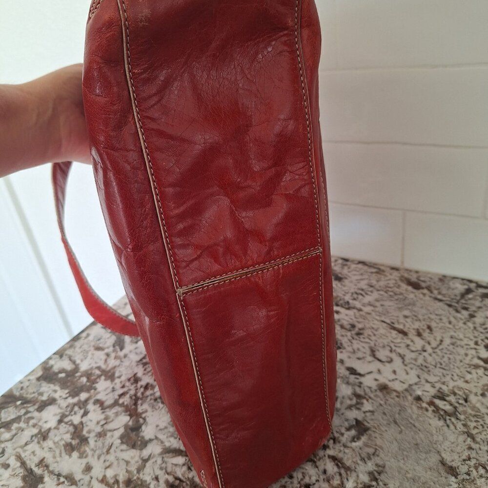 Cole Haan Red Leather Tote with Cassette Graphic. Cute and Classic! - Picture 9 of 14